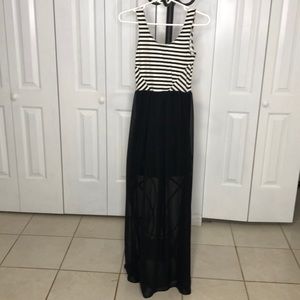 Size 4 Black and White Maxi Dress